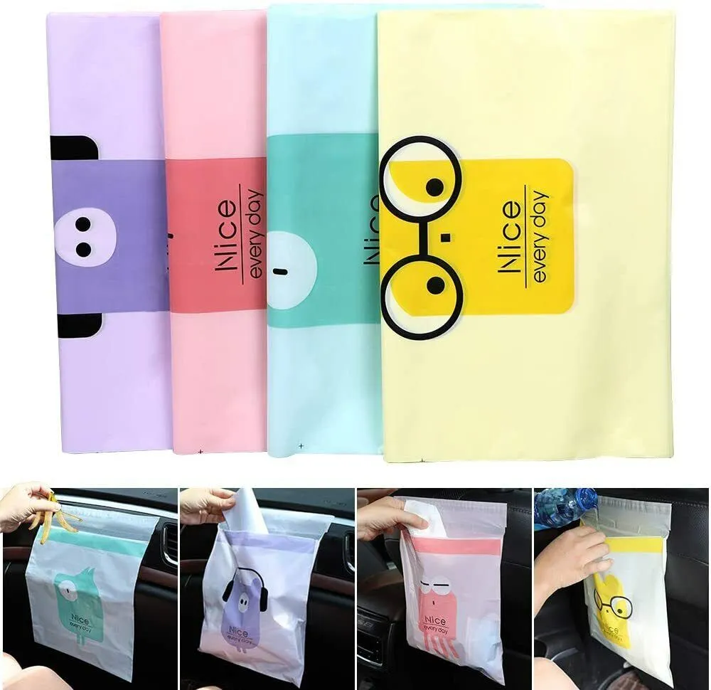 US 60PCS Easy Stick-On Disposable Car Trash Bag Vomit Bag Storage Self-adhesive