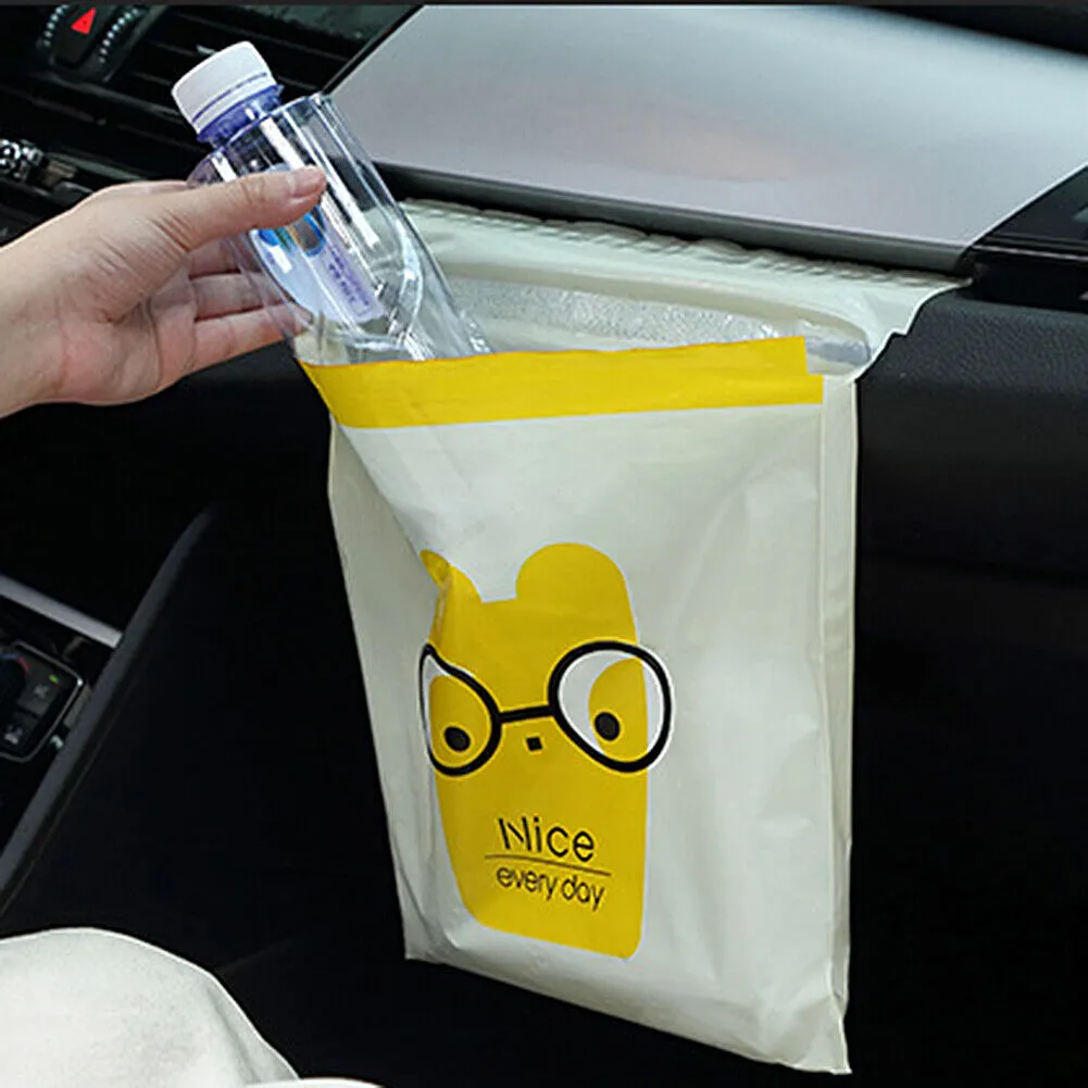 US 60PCS Easy Stick-On Disposable Car Trash Bag Vomit Bag Storage Self-adhesive