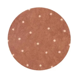 Washable Round Rug - Dot Chestnut