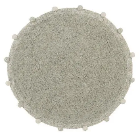 Washable Rug - Bubbly Round (Natural/Olive)