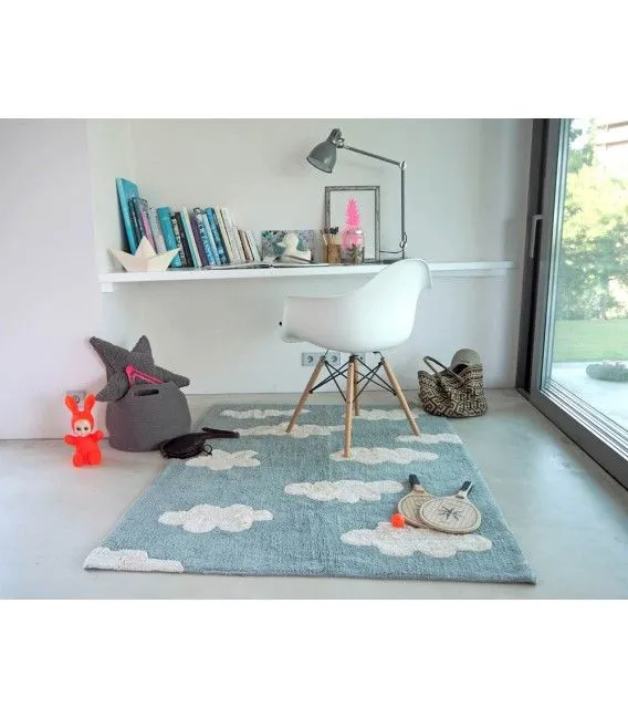 Washable Rug - Clouds (Vintage Blue)