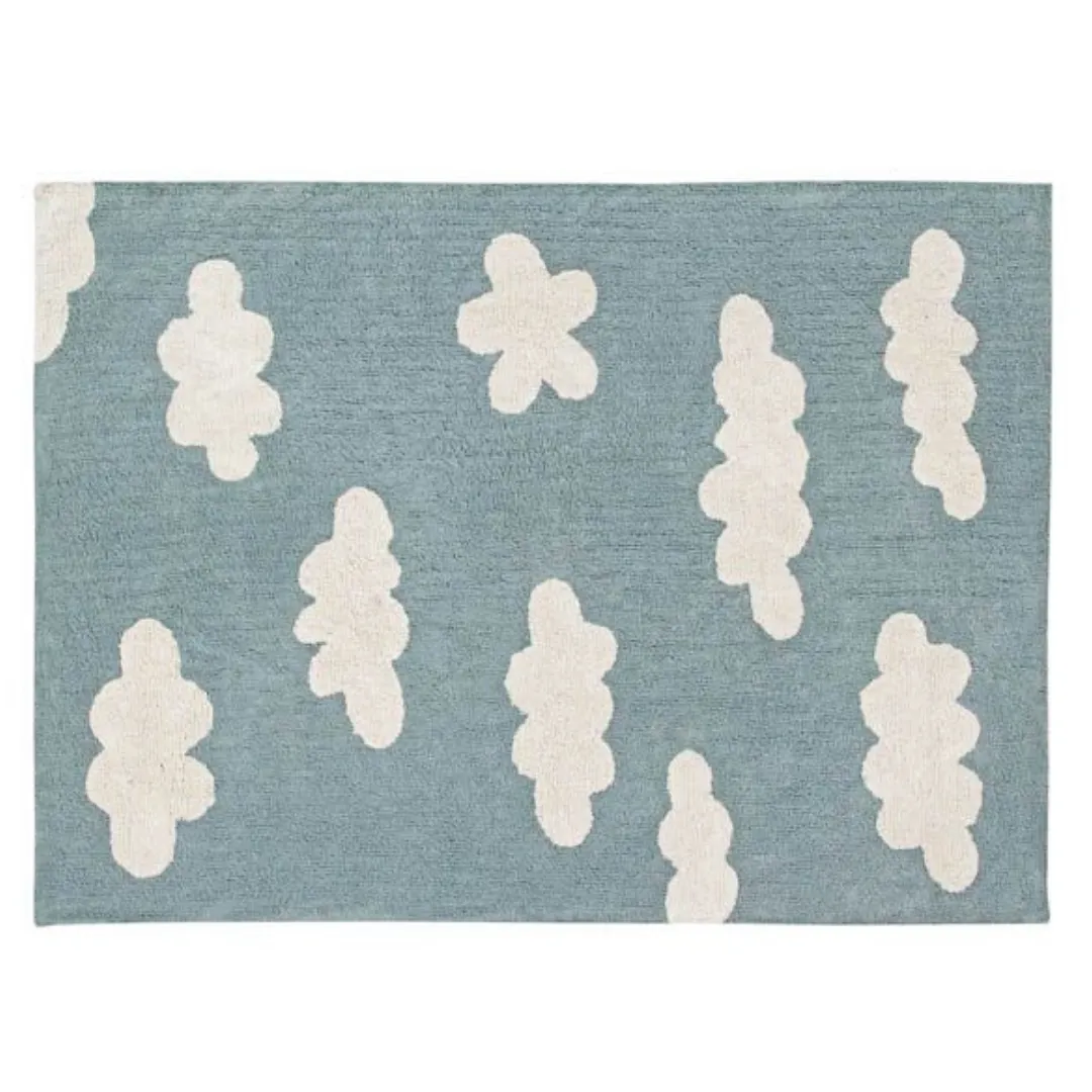 Washable Rug - Clouds (Vintage Blue)