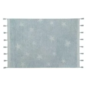 Washable Rug - Hippy Stars (Aqua Blue)