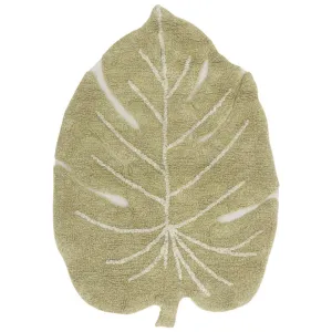 Washable Rug - Mini Monstera Leaf Olive