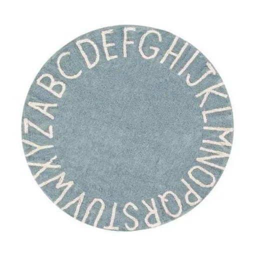 Washable Rug - Round ABC (Blue)