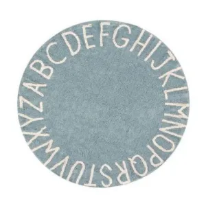 Washable Rug - Round ABC (Blue)