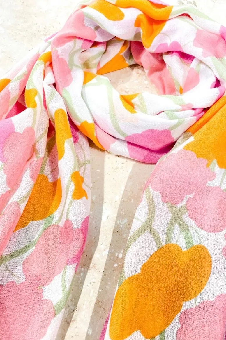 WATERCOLOUR FLORAL LIGHTWEIGHT SCARF