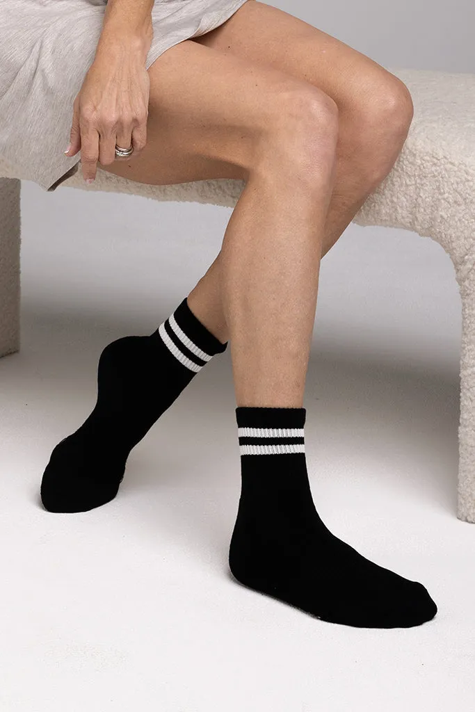 Women's Bamboo Cushion Crew Socks 3 Pack - Black